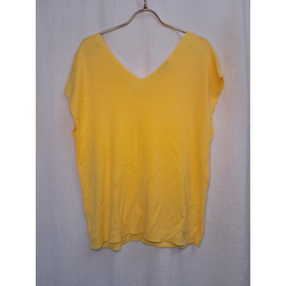 NEW Talbots Sweater Vest Yellow Cotton Rayon Slight Dolman Sleeve Size XL - Picture 4 of 7